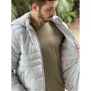 Jaqueta Masculina Puffer Peluciada com Capuz Removível