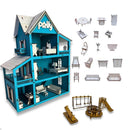 Casinha de Boneca em MDF – 19 Móveis e Parquinho Infantil Completo